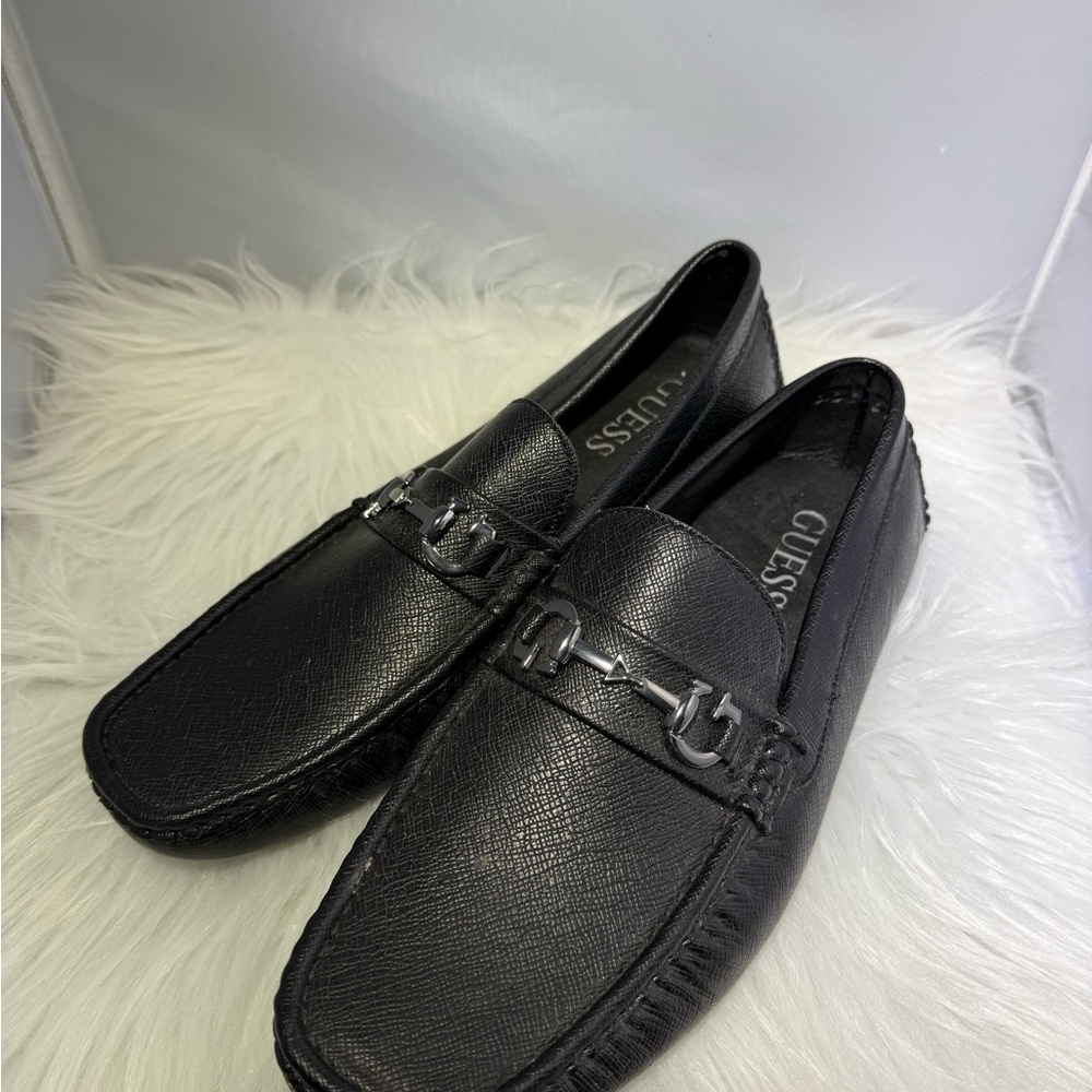GUESS Men's Elegant Black Slip-On Loafers